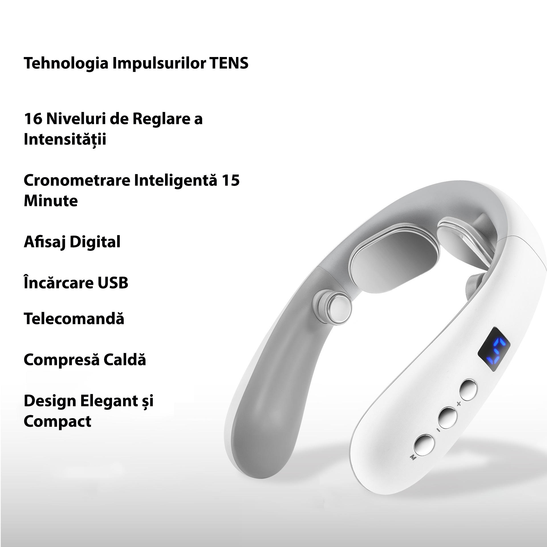 Aparat Masaj Cervical Cu Impulsuri Electromagnetice 10 Moduri De Masaj