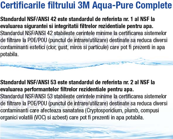 Apa potabila filtrata la o calitate premium.