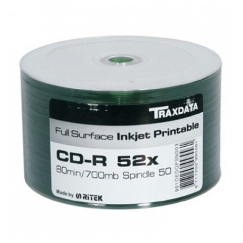 Produse EmagMarketplace - Set 50 CD-R printabile Traxdata White Full Surface