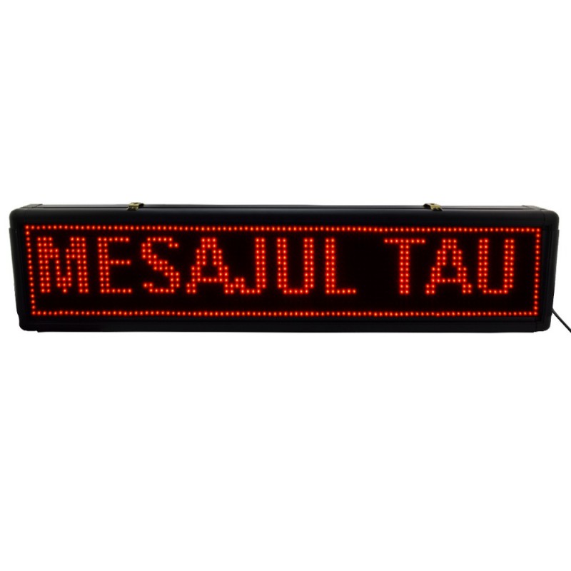 Reclama luminoasa de exterior tip panou cu LEDuri rosii, Dimensiuni 100x20cm , Led uri Ultrabright , Reclama tip caseta luminoasa , Negru - Reclame luminoase - atMag.ro