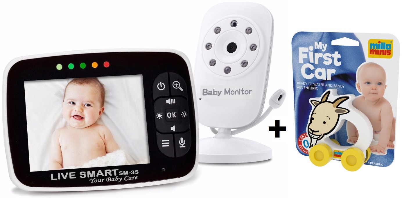 Pachet Promo:Baby Monitor Video pentru bebelusi SI-LiveSmart SM35 +Masinuta interactiva, ecologica Caprita [0]