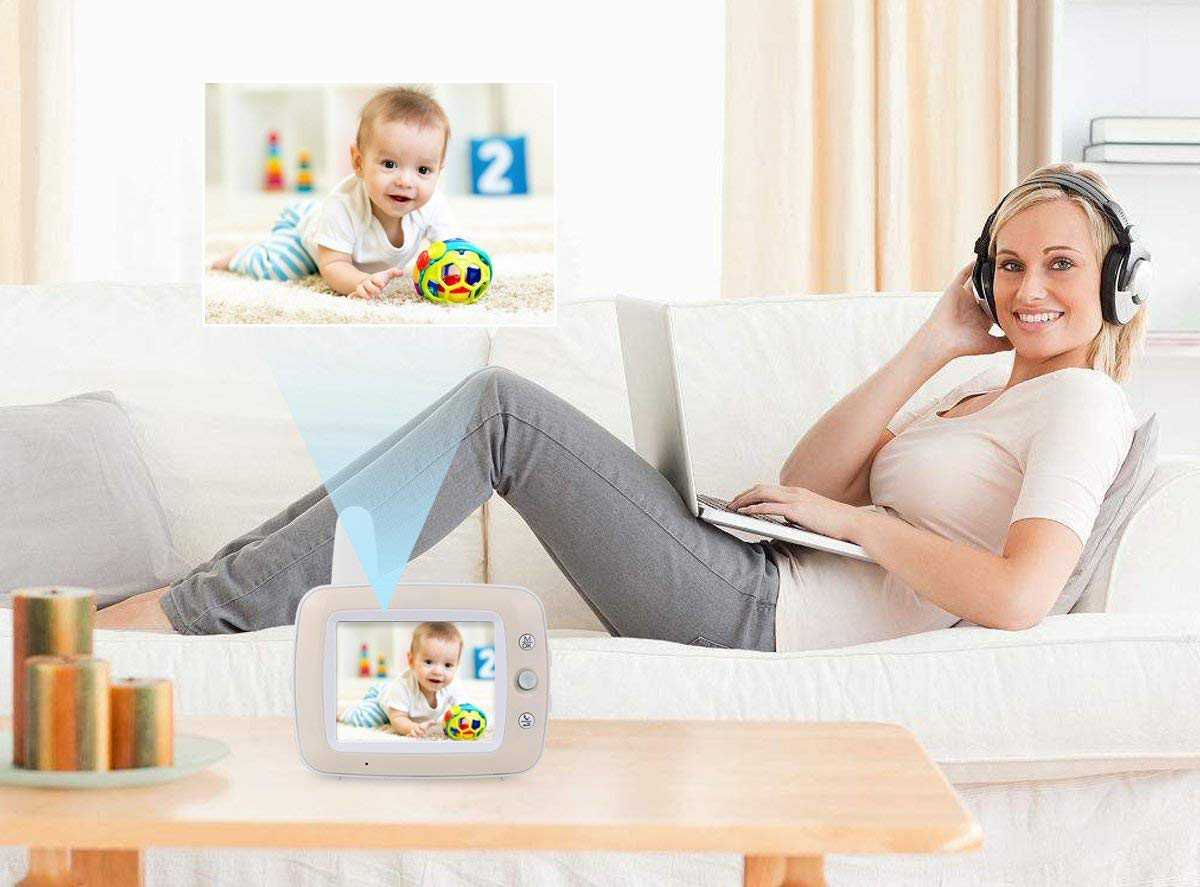 Baby Monitor Audio - Video pentru bebelusi, model 2018, TI-GMCAM 35Q, WI-FI 2,4Ghz, Talk-Back, Activare Vocala, Cantece Leagan incorporate [3]