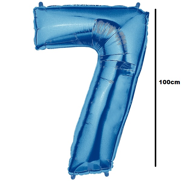 Black Friday - Balon folie cifra 7 albastru 100cm