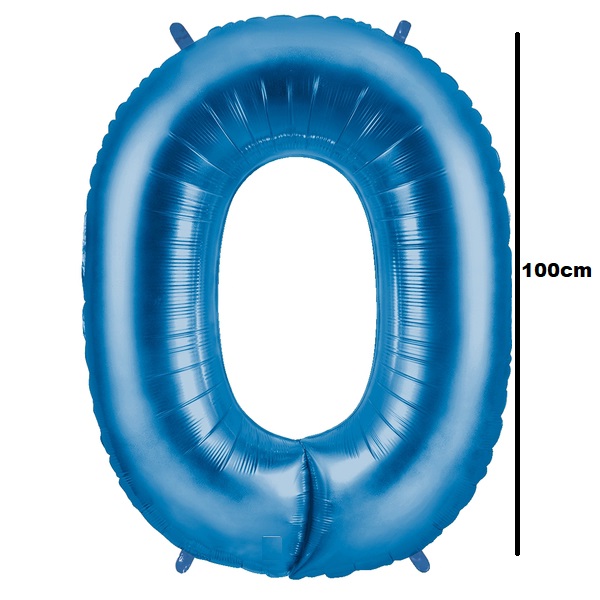 Black Friday - Balon folie cifra 0 albastru 100cm