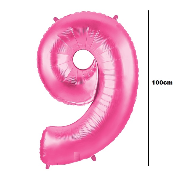 Black Friday - Balon folie cifra 9 roz 100cm