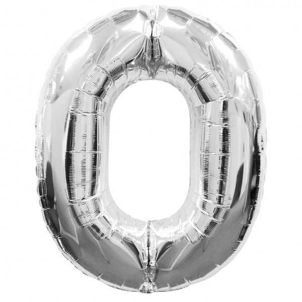 Balon folie cifra 0 argintiu / silver 100cm [2]