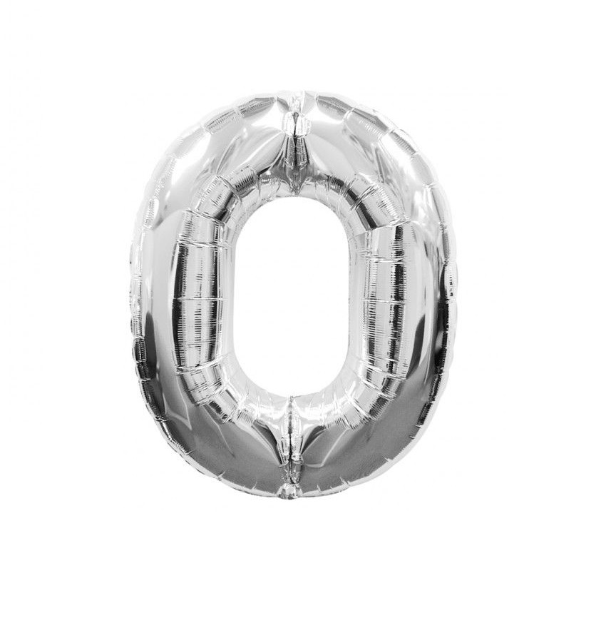 Balon folie cifra 0 argintiu / silver 100cm [1]