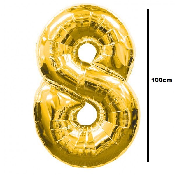 Black Friday - Balon folie cifra 8 auriu / gold 100cm