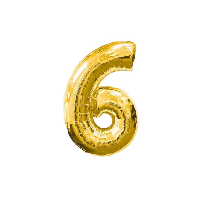 Black Friday - Balon folie cifra 6 auriu / gold 100cm