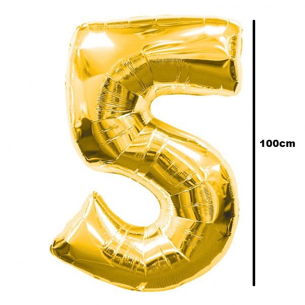 Black Friday - Balon folie cifra 5 auriu / gold 100cm