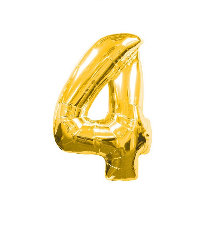 Black Friday - Balon folie cifra 4 auriu / gold 100cm