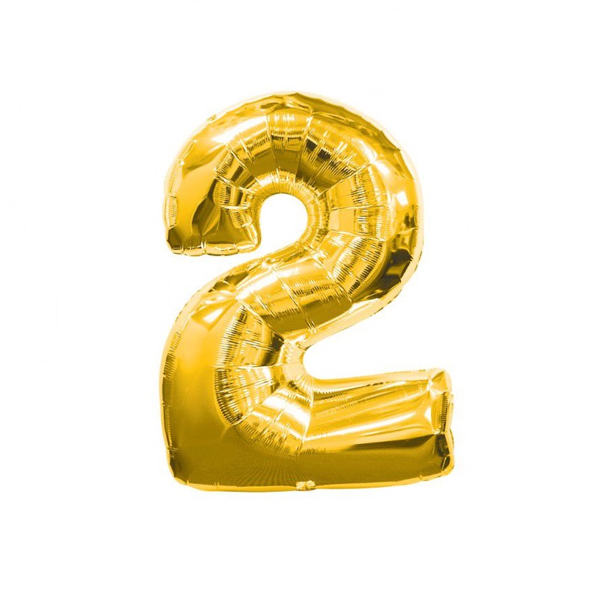 Black Friday - Balon folie cifra 2 auriu / gold 100cm