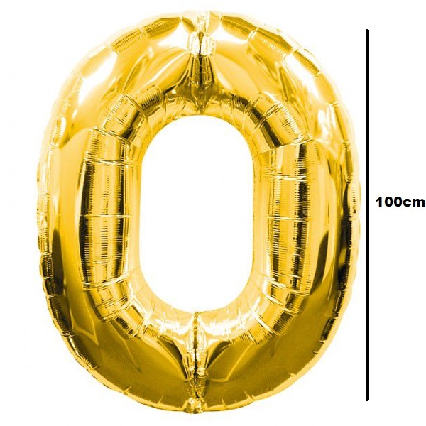 Balon folie cifra 0 auriu / gold 100cm [1]