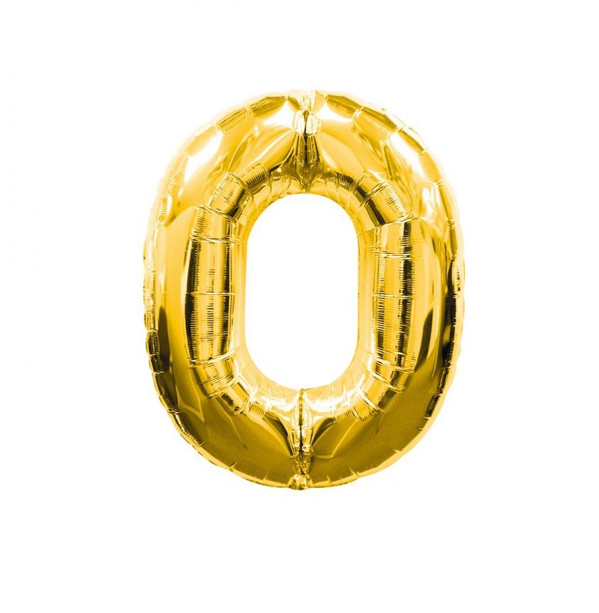 Reduceri - Balon folie cifra 0 auriu / gold 100cm