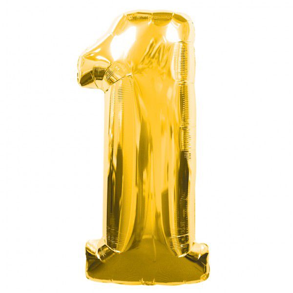 Black Friday - Balon folie cifra 1 auriu / gold 100cm