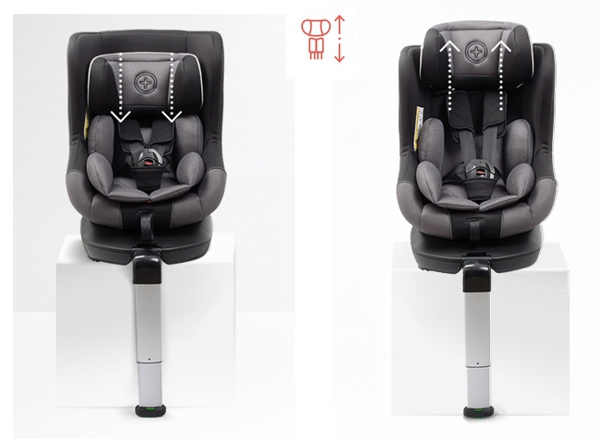 BABYAUTO MORE LENNOX autósülés, Isofix, 360 fokban elforgatható, támasztó  láb, 0-18 kg, fekete/szürke 
