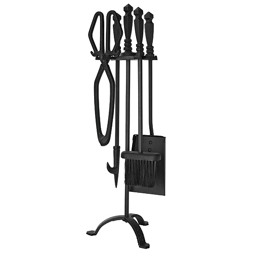 Accesorii sobe si seminee - Set stativ cu unelte pentru semineu Homefire, 4 piese, negru, 60 cm