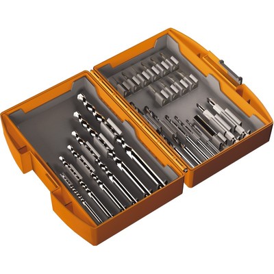 Seturi si accesorii pentru gaurit si insurubat - Set 24 accesorii Defort biti, burghie, adaptoare in cutie plastic