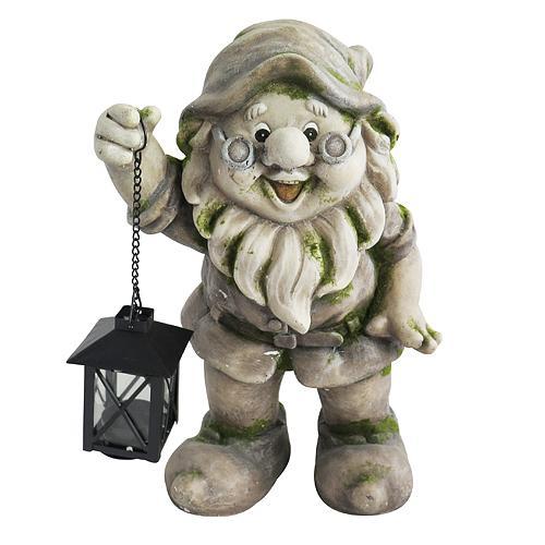 Produse EmagMarketplace - Decoratiune gradina Dwarf with lantern,ceramica,24 x 20.5 x 36 cm