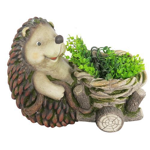 Produse EmagMarketplace - Ghiveci decorativ Sitting hedgehog, ceramica,37 x 21 x 27 cm