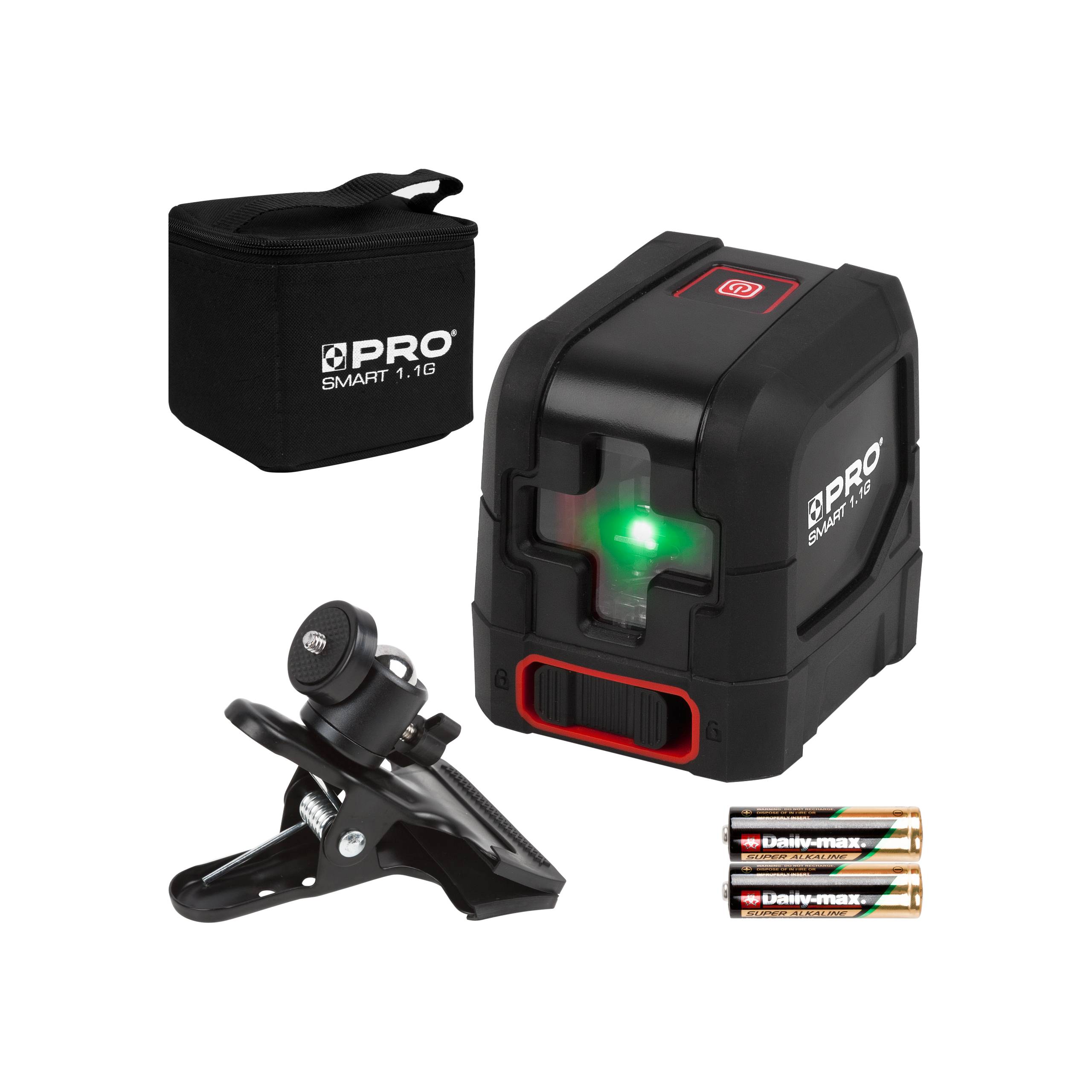Unelte si aparate de masura - Nivela laser verde pentru interior/exterior cu 2 linii PRO SMART 1.1G max 25m