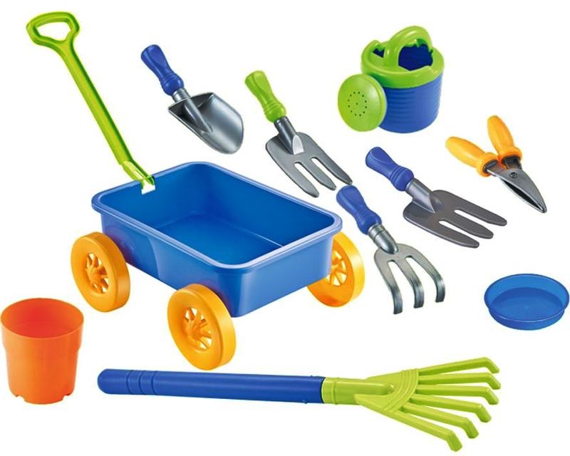 Jucarii pentru plaja si nisip - Set 9 jucarii pentru plaja si nisip, Strend Pro, carucior, unelte, stropitoare