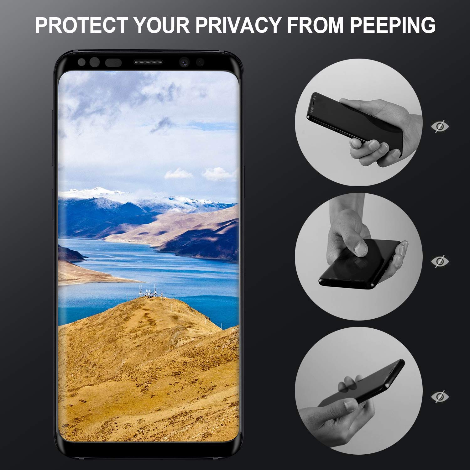 experimental visit security Husa Samsung Galaxy S8 Plus Magnetica cu spate din sticla securizata si  folie privacy pentru ecran, Perfect Fit