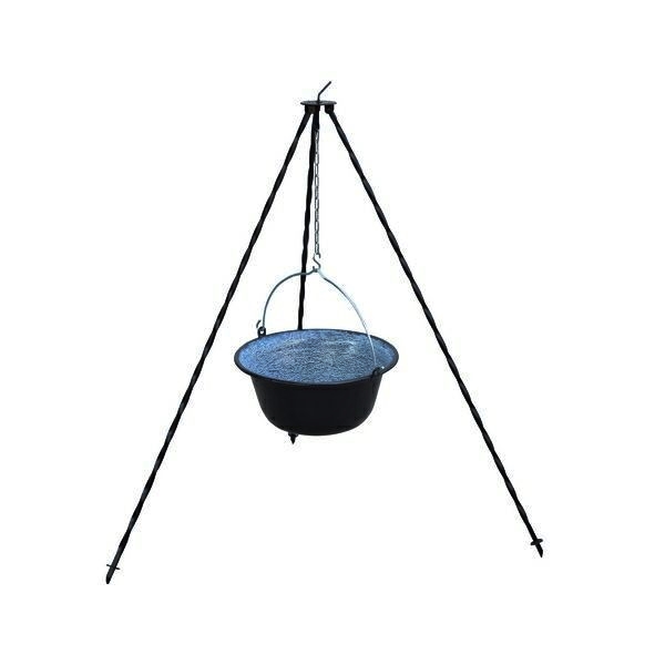 Vesela camping - Set ceaun emailat 10 l SGTT + trepied 120 cm