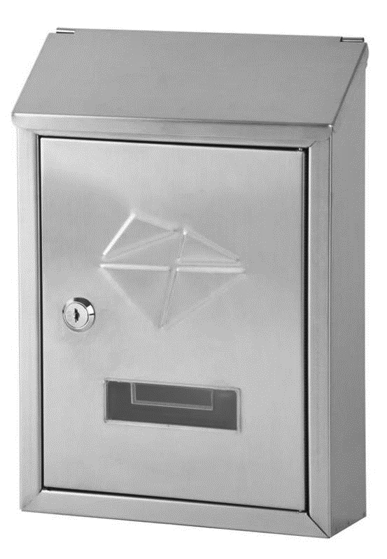 Cutii postale - Cutie postala otel inoxidabil cu placuta afisaj nume , 305x215x70 mm