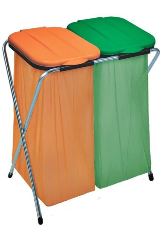 Cosuri de gunoi - Suport pliabil pentru saci de gunoi DUO, 66 x 42 x 78 cm, pentru saci maxim 130 l, pentru reciclare selectiva