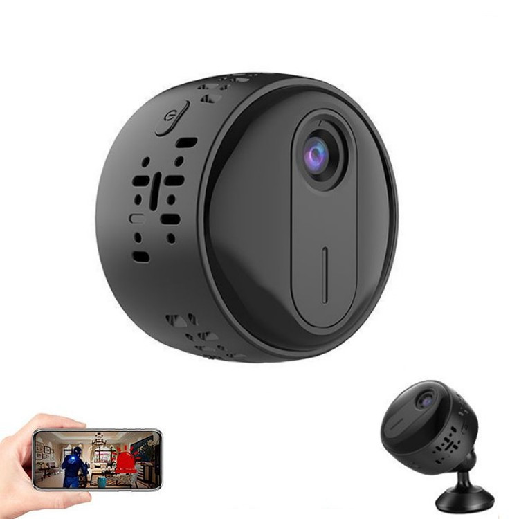 Mini Camera Video WI-FI HD AIX©, 1080p, transmitere live, cu microfon, de mod vedere nocturna, bord, camera copilului, birou -