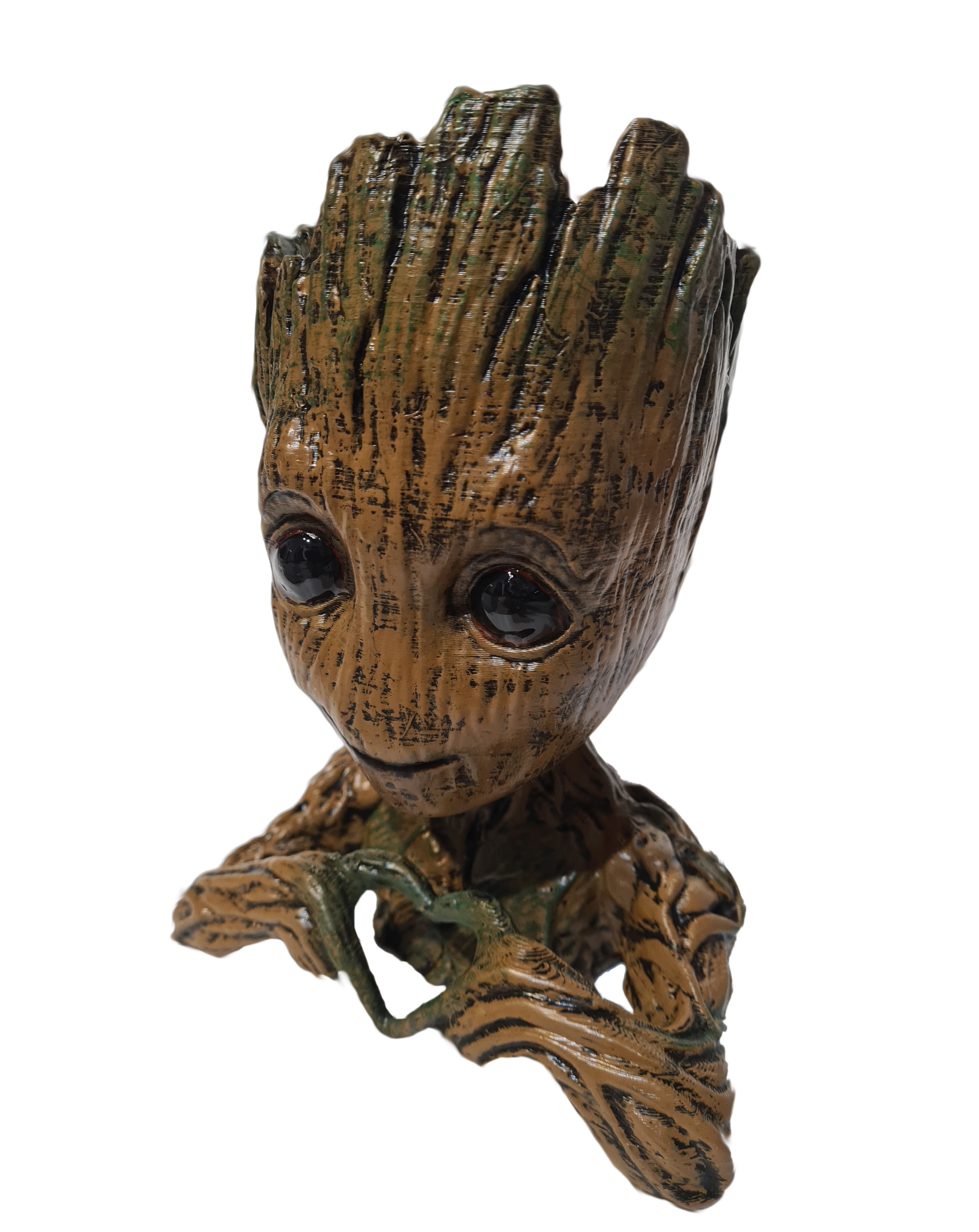 Accesorii decorative - Figurina Baby Groot Love vopsita manual, multicolor, adancime ghiveci 9 cm, inaltime 20 cm