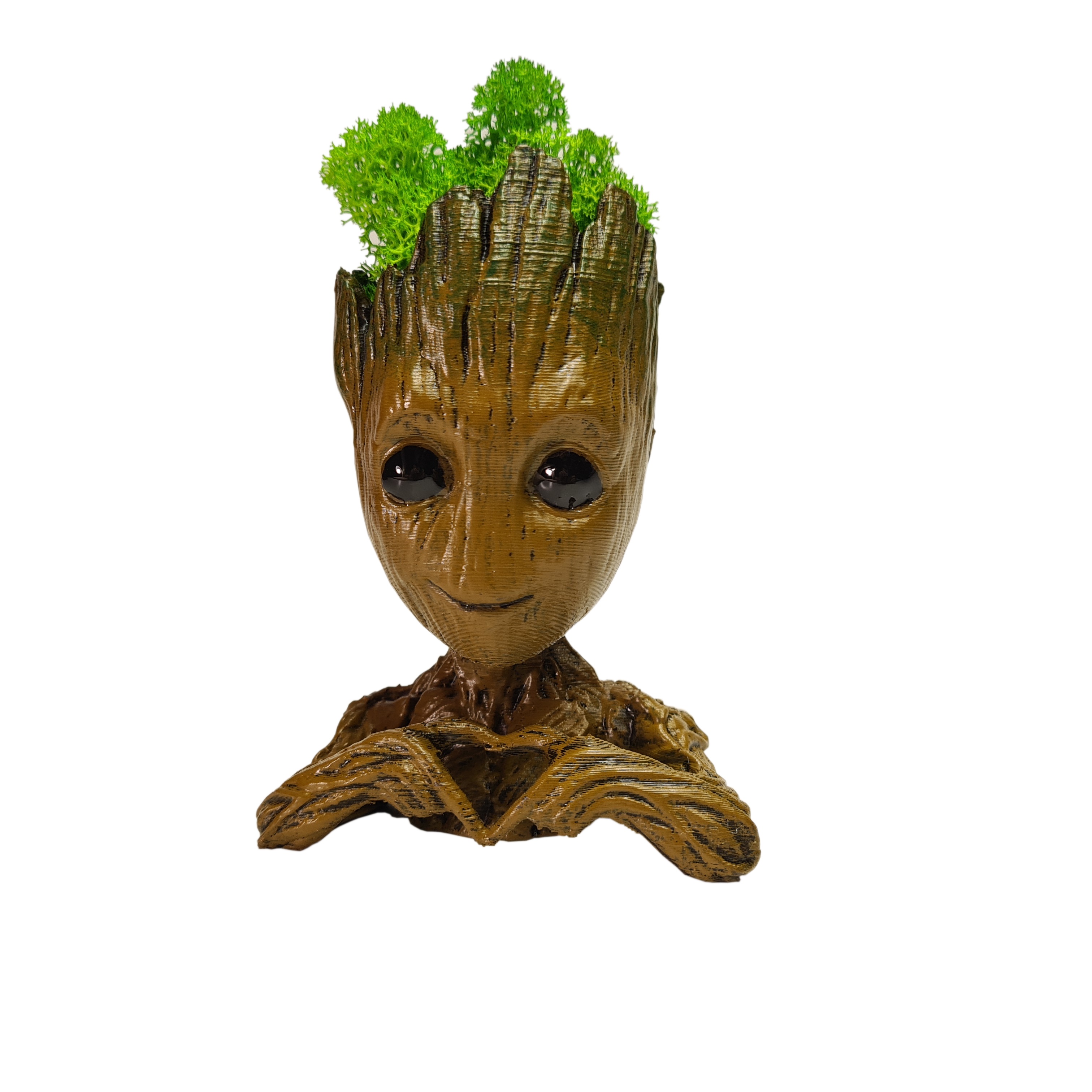 Aranjamente florale - Figurina Baby Groot Love vopsita manual, multicolor, cu licheni stabilizati, inaltime 13 cm