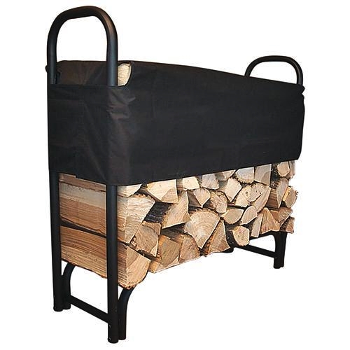 Accesorii sobe si seminee - Suport stivuit lemne cu prelata, 39x126x118 cm