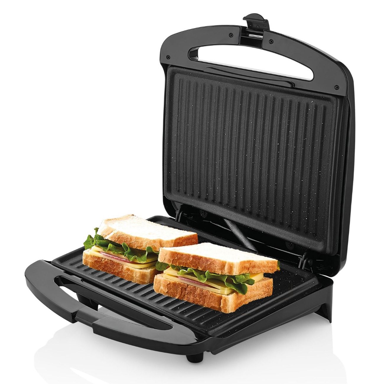 Toaster-grill, Zola, 750W, 220-240 V, negru/alb, cu suprafara de