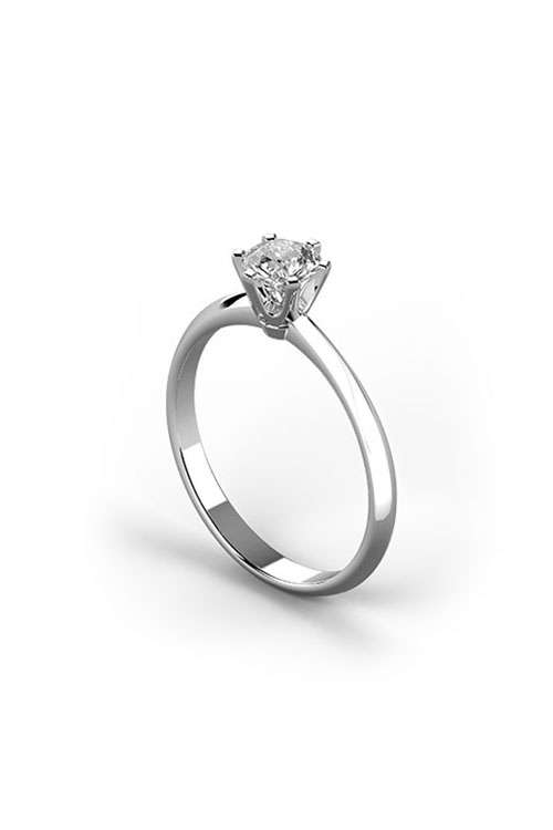 Inel de logodna, Coriolan, aur alb 18K, diamant 1.53 carate ISI1, 53.5 mm