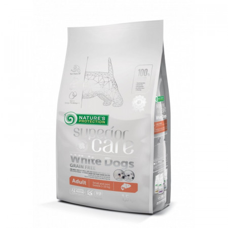 Diligence As far as people are concerned pronunciation Hrana pentru caini Natures Protection Superior Care White Dogs Fara Cereale  Adult cu Somon rase mici 1.5 Kg - eMAG.ro