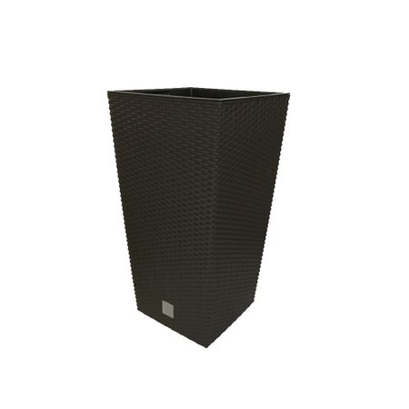 Ghivece si suporturi - Ghiveci pentru flori tip ratan SGTT Square, capacitate 21/49 l, negru