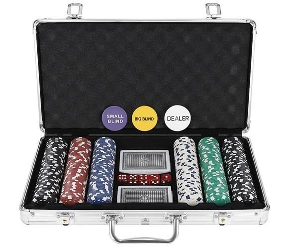 Set de Poker cu 300 de jetoane Include 2 seturi de carti 5 zaruri servieta de aluminiu [6]