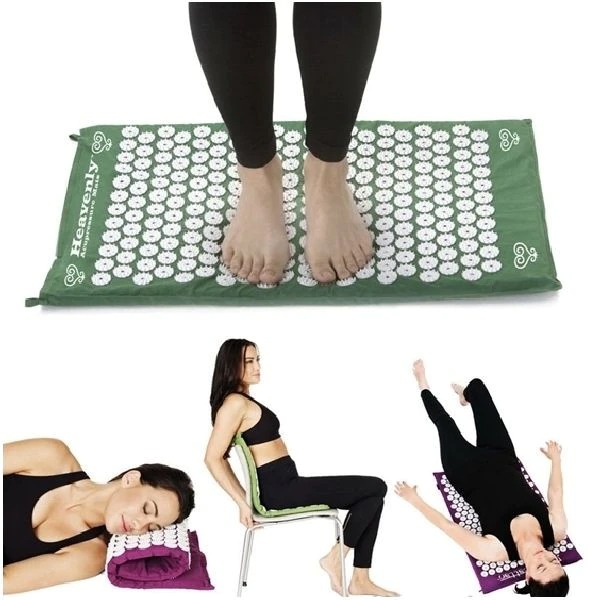 Saltea cu acupunctura si masaj ideala pentru dureri de spate relaxare oboseala 73x44 cm culoare verde [3]
