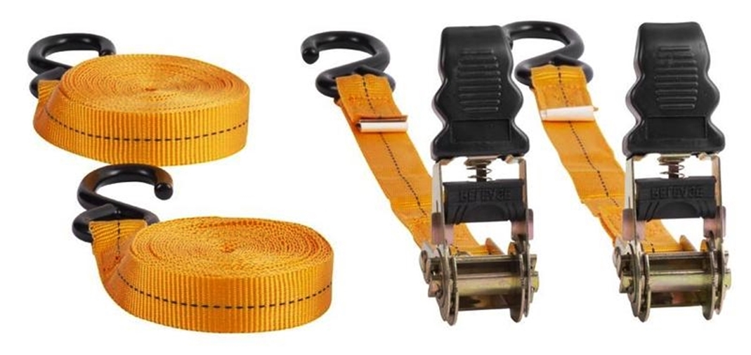 Accesorii echipamente pentru transport si ridicat - Set 2 chingi profesionale pentru asigurare marfa cu clichet si 2 carlige,lungime 4.5m,maxim 125kg