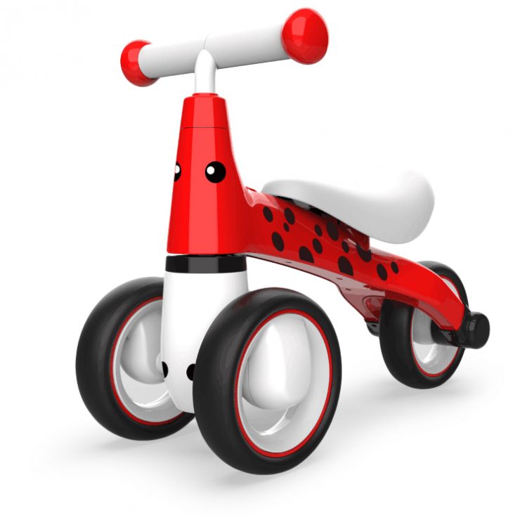 turtle Shrink logic Mini bicicleta "Ladybug" pentru copii cu 3 roti, fara pedale, 39x50x22 cm,  rosu-negru-alb - eMAG.ro