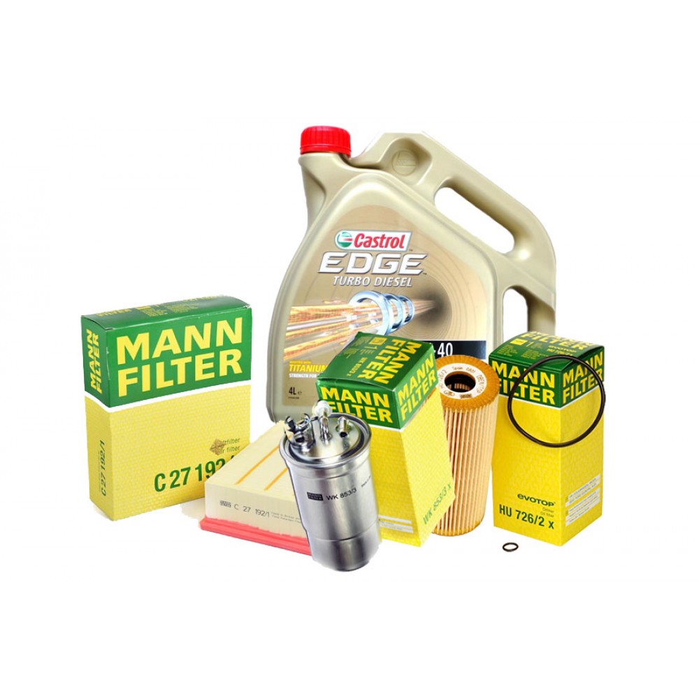 Toate Produsele - Pachet revizie Audi A4 B6 1.9 TDI, 96KW Cod motor AVF AWX Ulei Castrol Filtre Mann