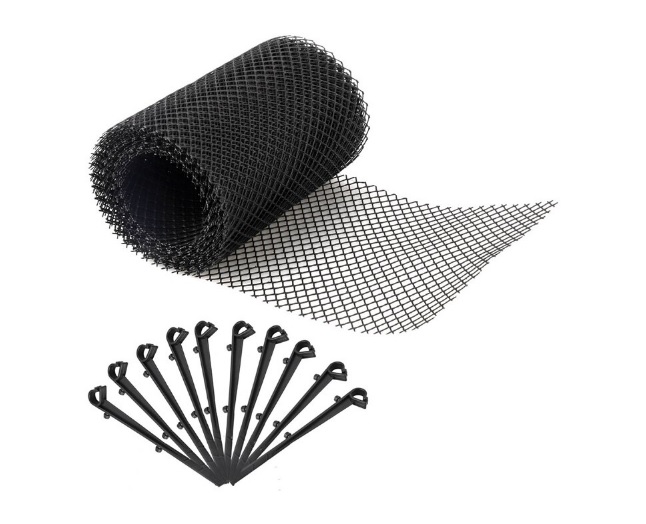 Produse EmagMarketplace - Set plasa protectie jgheaburi,6m lungime,16 cm latime cu clipsuri prindere