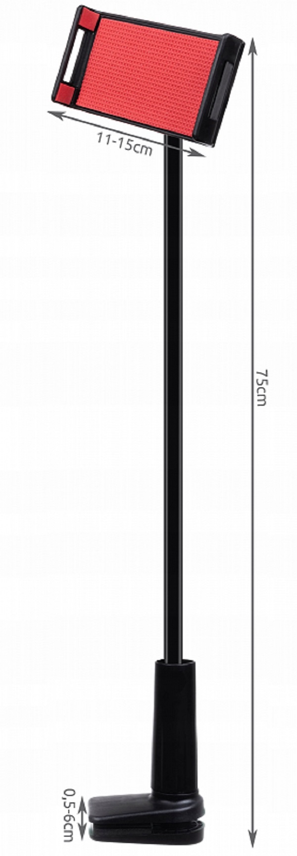 Suport flexibil pentru telefon sau tableta montare pe birou dimensiuni intre 11-15cm, rotire 360 grade, lungime 75 cm, negru [2]