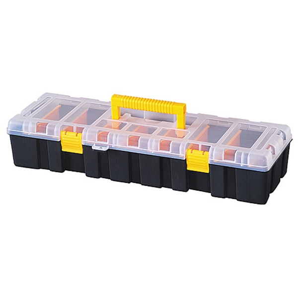 Organizatoare si cutii scule - Cutie transport cu maner plastic,9 compartimente,46x14x9 cm, max 9kg