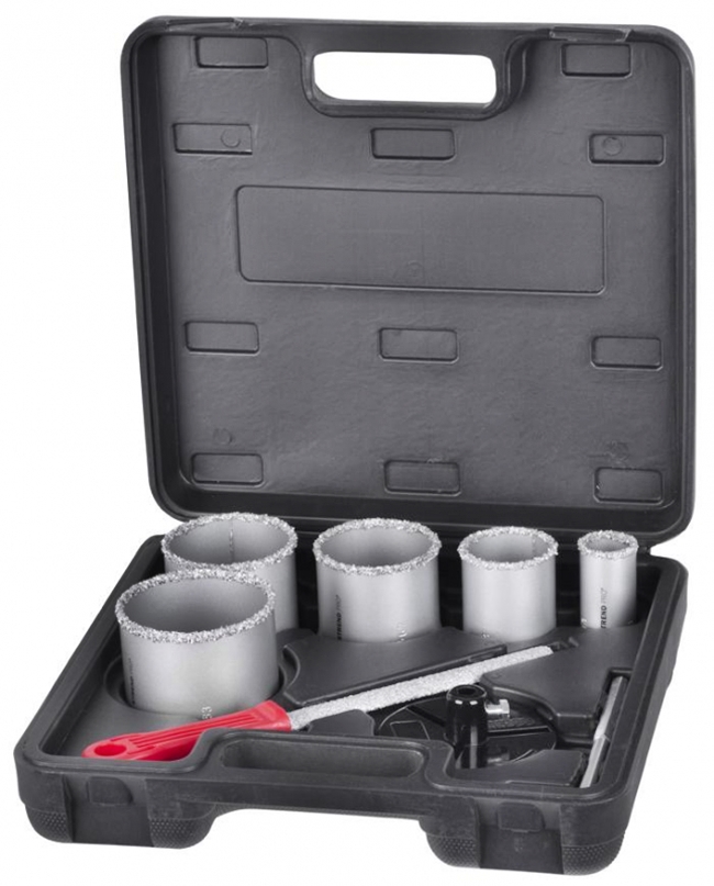 Seturi si accesorii pentru gaurit si insurubat - Set 5 carote diamantate 33-53-67-73-83 mm in cutie transport plastic