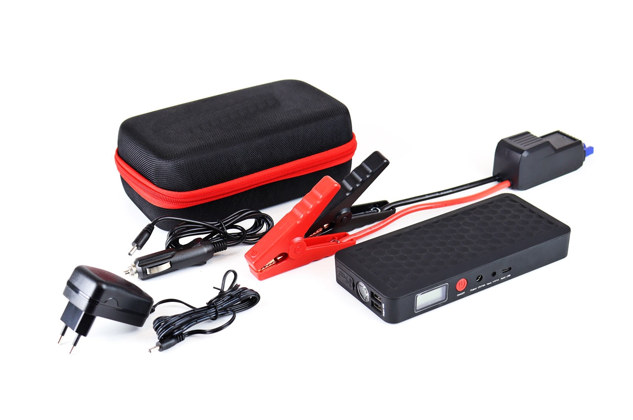 Redresoare auto - Robot de pornire portabil PowerBank, alimentare 12V, max 800A, Baterie Li-Ion, lanterna incorporabila, mufa USB