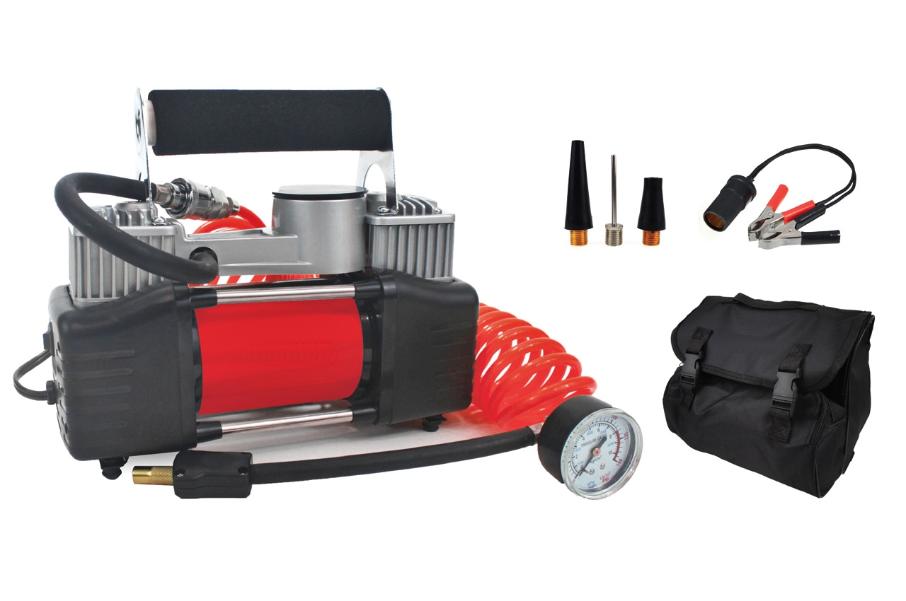 Compresoare auto - Compresor auto profesional, carcasa metalica, alimentare 12V, 2 cilindri, 60l/min