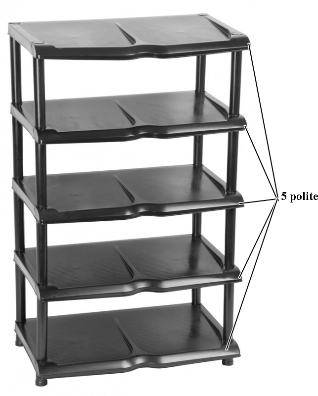 Organizatoare imbracaminte si incaltaminte - Raft plastic pentru depozitare incaltaminte cu 5 polite 48x30x86 cm